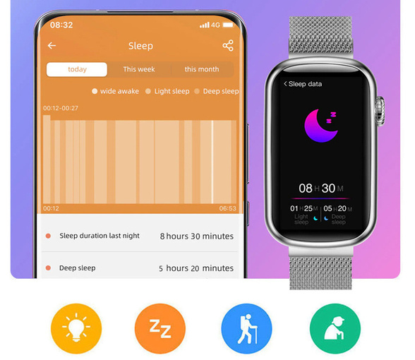 SMARTWATCH SMARTBAND ZEGAREK PASEK PULS CIŚNIENIE KROKI SPORT PRO WATCH HM08