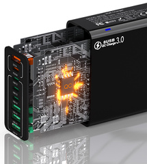 ŁADOWARKA SIECIOWA USB-C SZYBKA DO TELEFONU KOSTKA QUICK CHARGE 3.0 168W