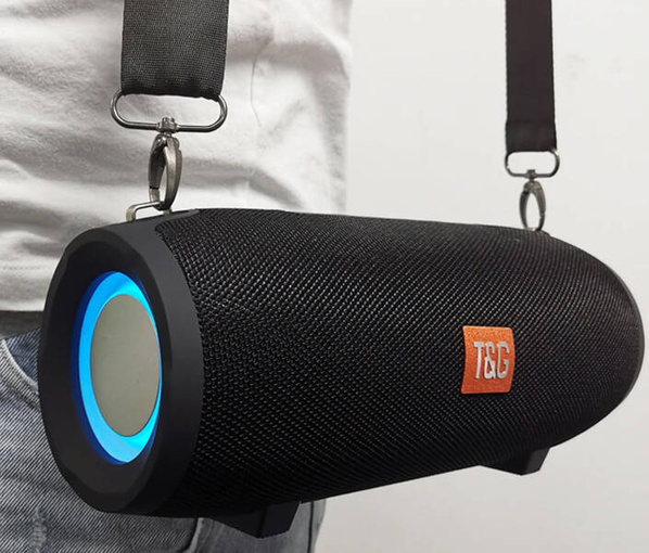 GŁOŚNIK BLUETOOTH PRZENOŚNY BEZPRZEWODOWY MOBILNY USB BOOMBOX RADIO LED MP3 TG322